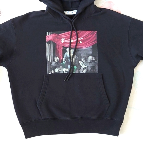Off white black caravaggio hooded sweatshirt - Picture 12 of 15
